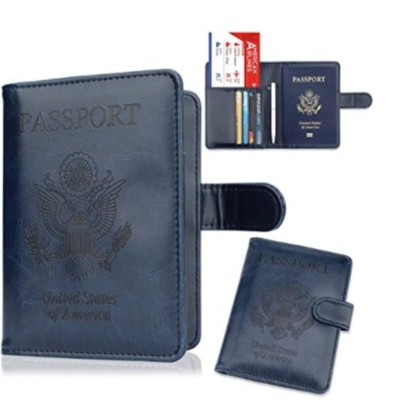 Other - Brand New Navy Blue Magnetic Passport Holder